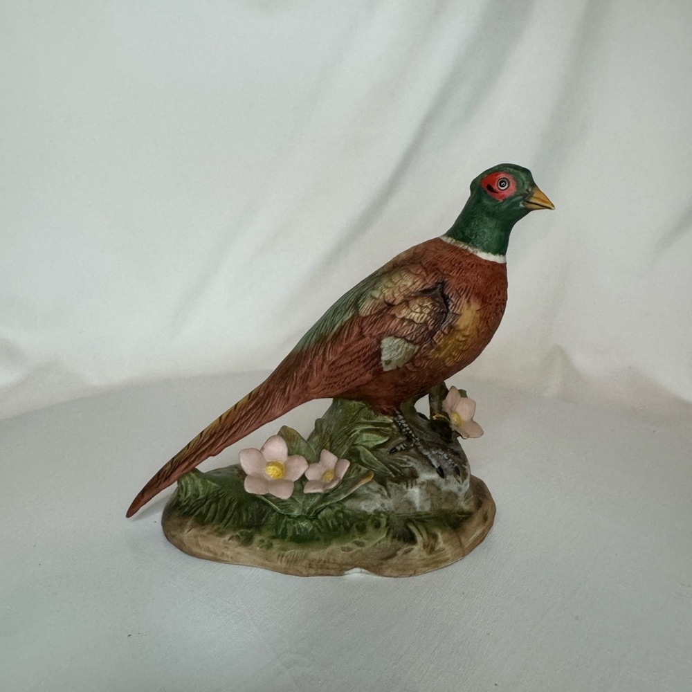 Elegant Green and Brown Bird Figurine